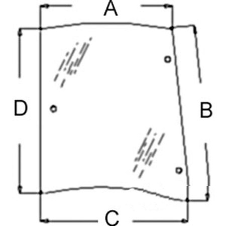 Aftermarket RH Side Tinted Rear Glass Fits Massey Ferguson 4225 4235 4240 4243 424 3806590M2